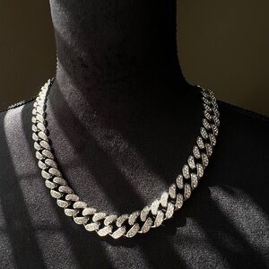 Silver Cuban Link Chain Necklace